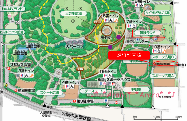 大泉緑地イラストマップ